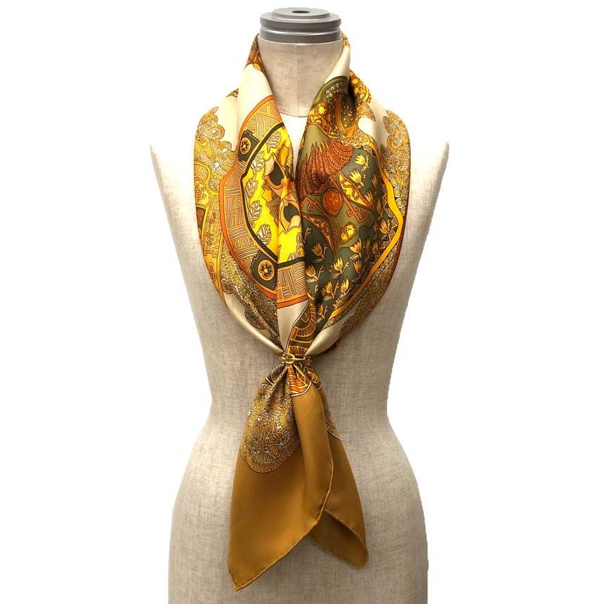 希少 HERMES エルメス スカーフ カレ90 ART des STEPPES ステップ美術