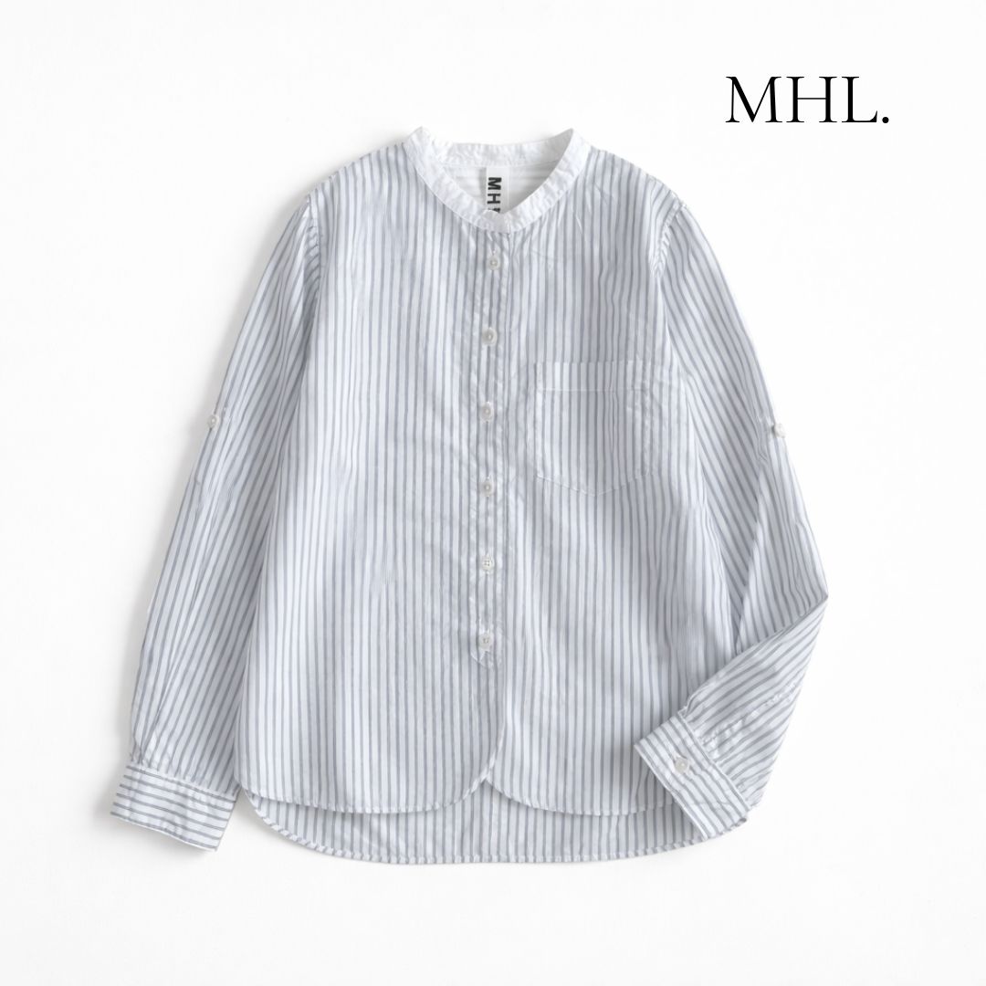 同時購入特典付き マーガレットハウエル mhl 長袖シャツ 白 バンド