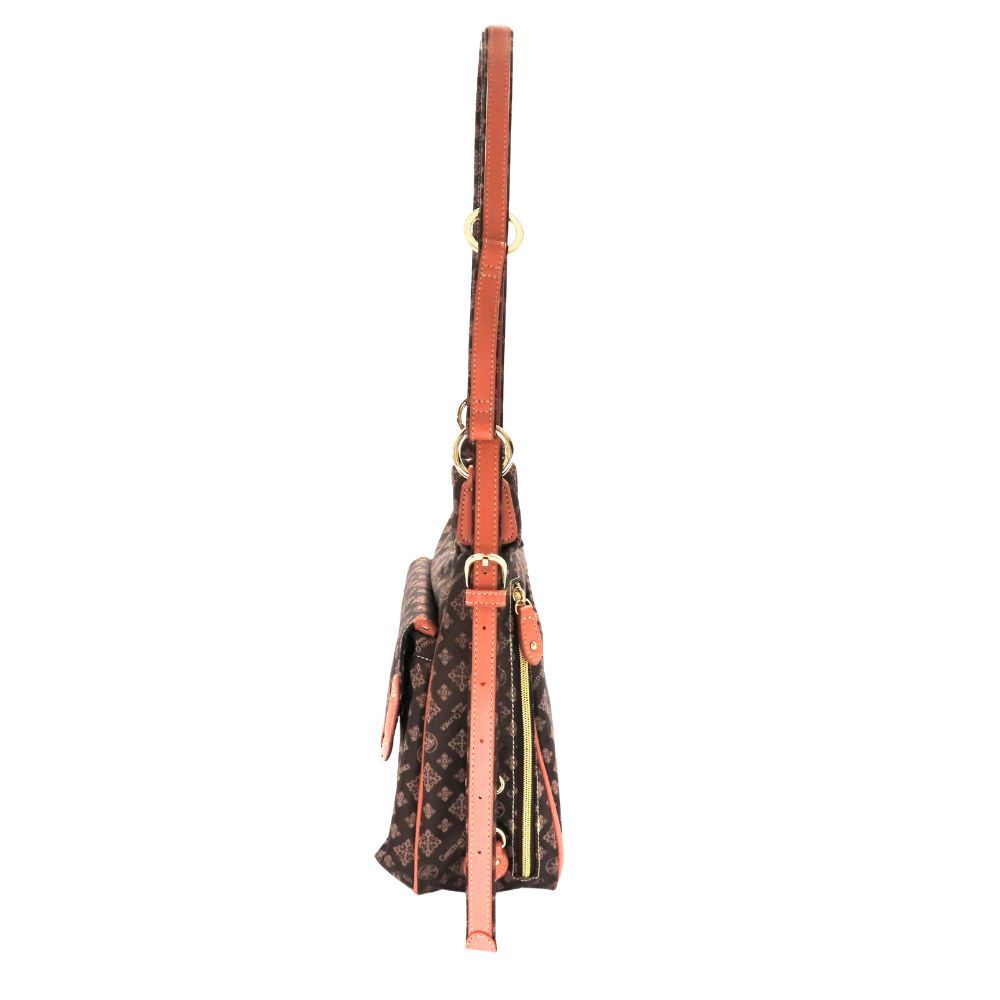【中古】 CHRISTIAN OLIVIER クリスチャンオリビエ 3WAY 肩掛け ショルダーバッグ トートバッグ リュック ブラウン ロゴ 総柄 ナイロン 撥水加工 多機能 軽量 大容量 レディース A2601665 【無料ギフトラッピング承ります】 中古】 CHRISTIAN OLIVIER クリスチャンオリビエ 3WAY 肩掛け
