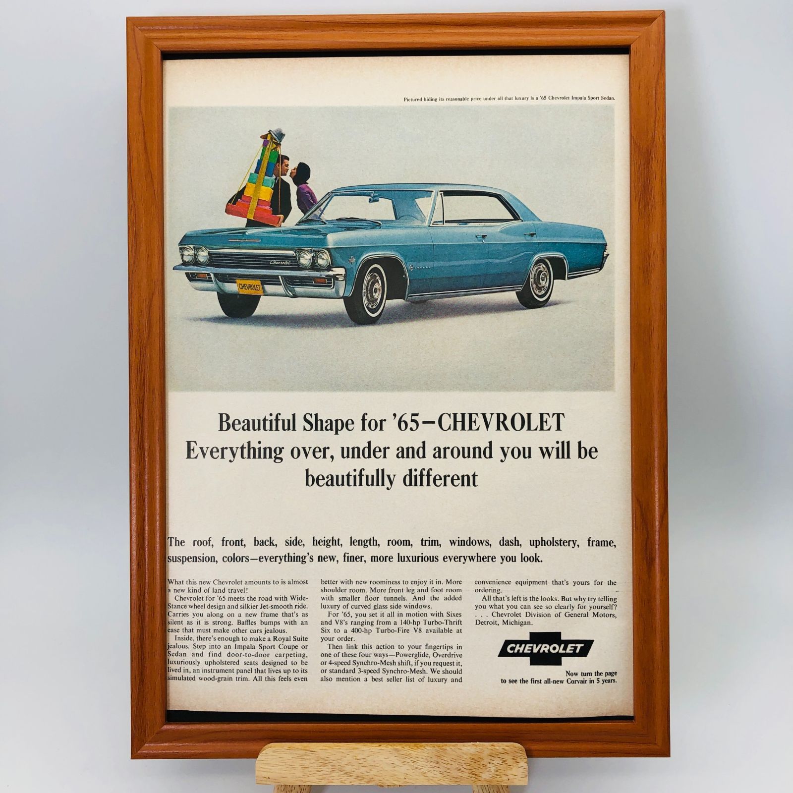 ビンテージ 広告 ポスター 『 シボレー(CHEVROLET) 』 フレーム付 