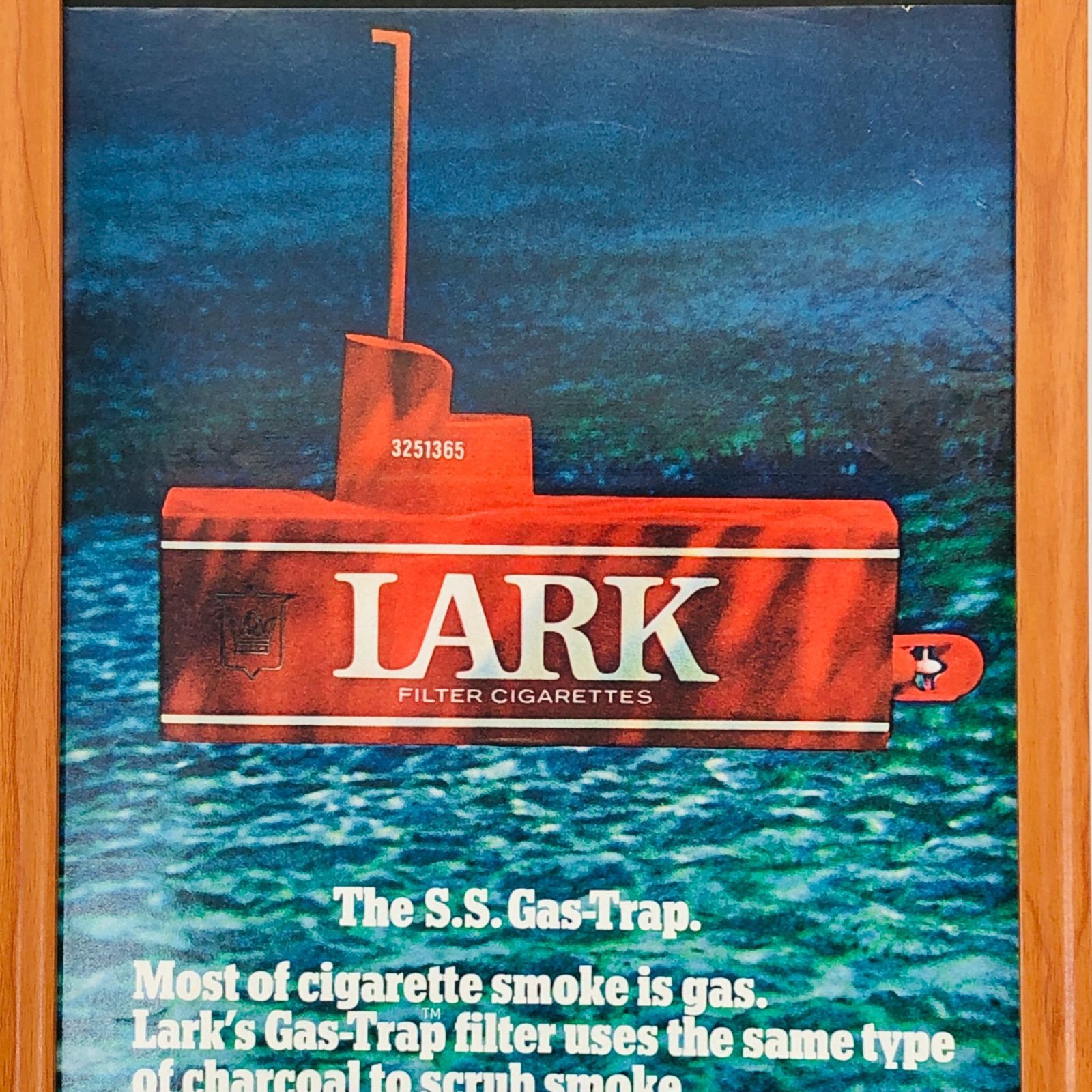 ビンテージ 広告 ポスター 『 ラーク(LARK)煙草 』 フレーム付 ※貴重な 