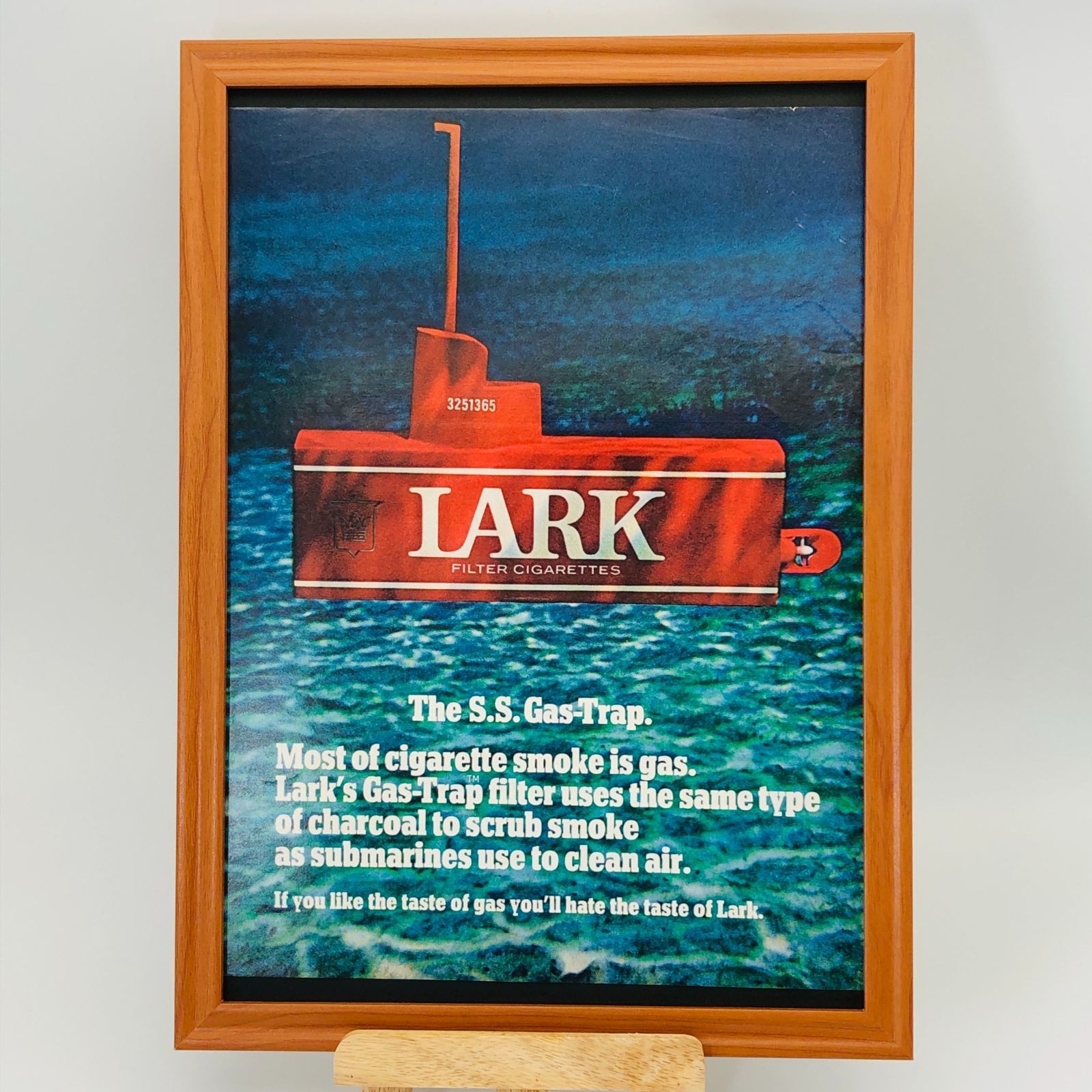ビンテージ 広告 ポスター 『 ラーク(LARK)煙草 』 フレーム付 ※貴重な 
