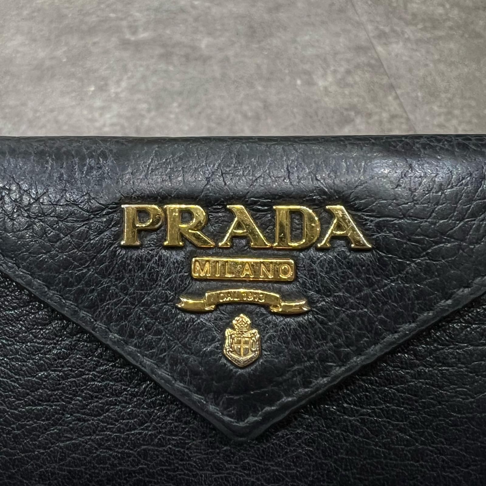 PRADA 3つ折り財布 ウォレット 三つ折り財布 プラダ ブラック F