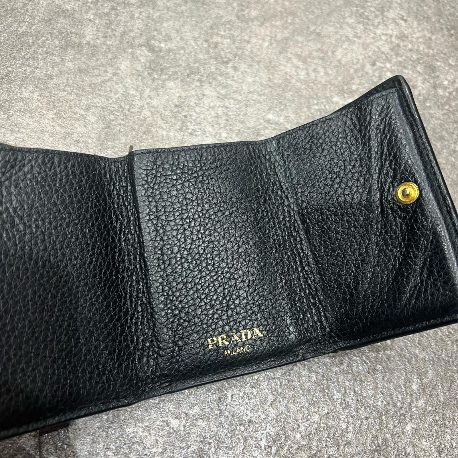 PRADA 3つ折り財布 ウォレット 三つ折り財布 プラダ ブラック F