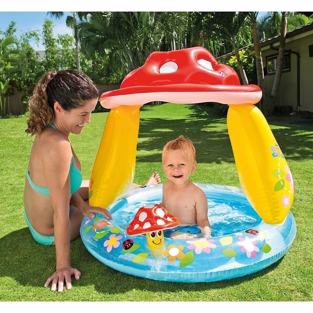 マッシュルーム ベビープール 102×102×89cm ビニールプール ボールプール 屋根付き 1歳 2歳 丸型 円形 水遊び type4