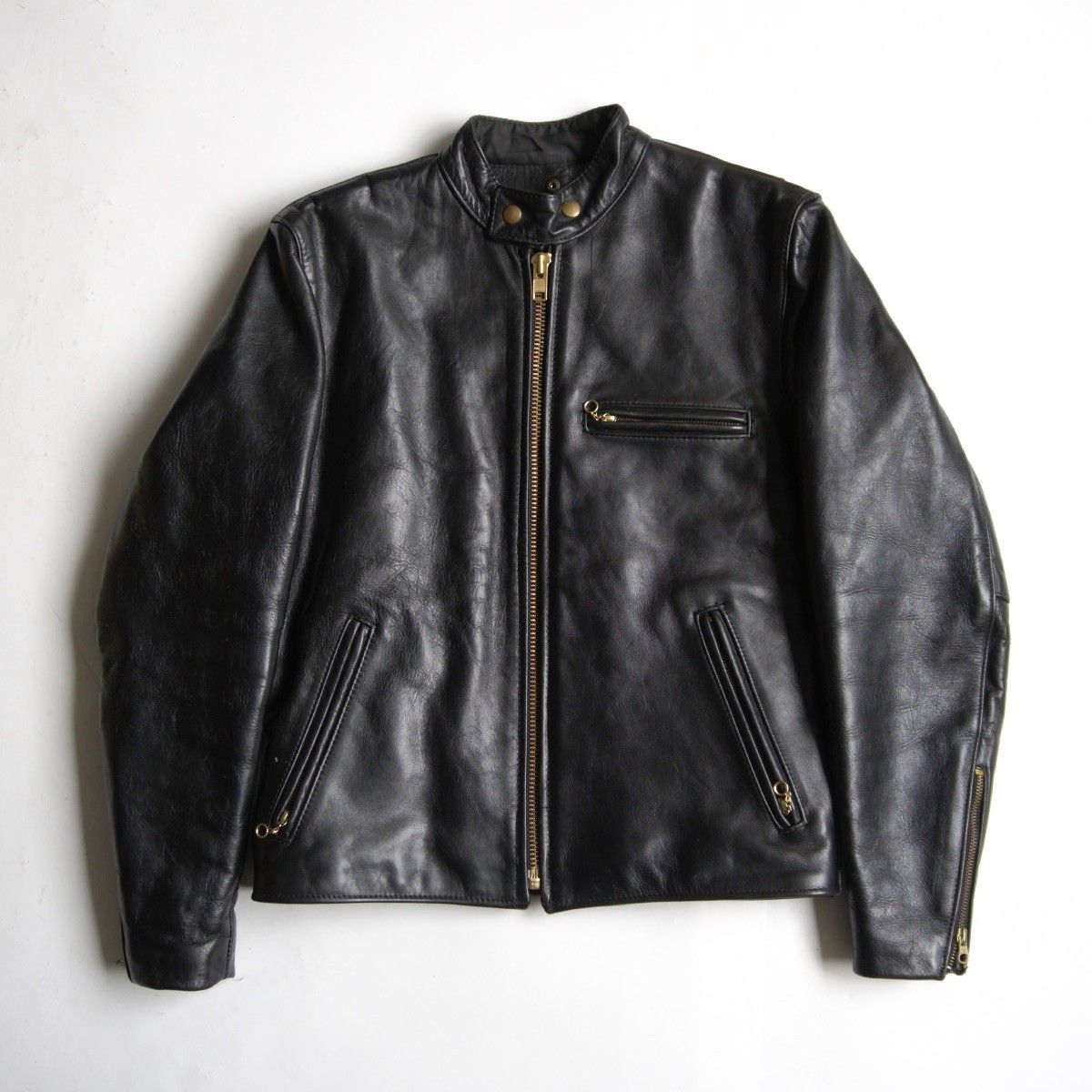 美品】 VANSON 【MODEL D シングルライダースジャケット】38 レザー 