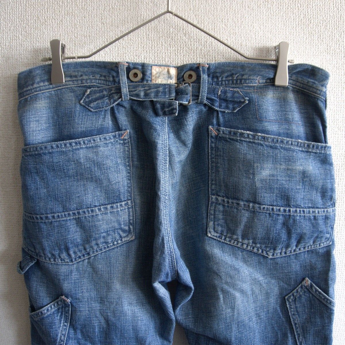 名作】RRL【BUCKLEBACK DENIM PAINTER PANTS】30×34 アメリカ製 デニム