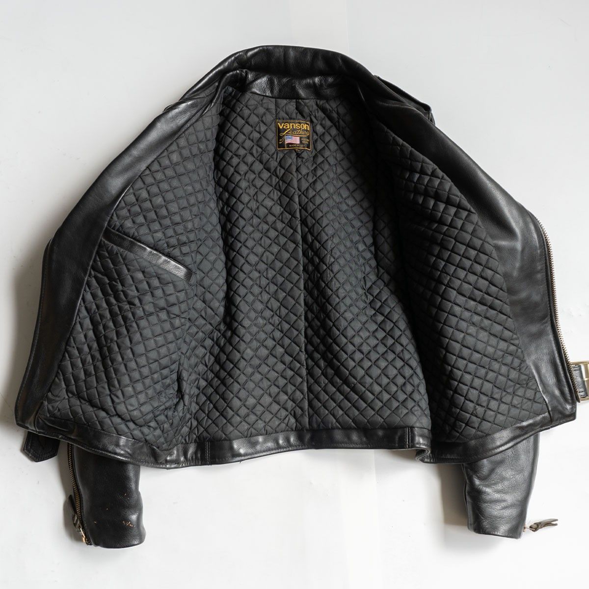 雰囲気抜群】 VANSON 【C2 ダブルライダース ジャケット】40 レザー
