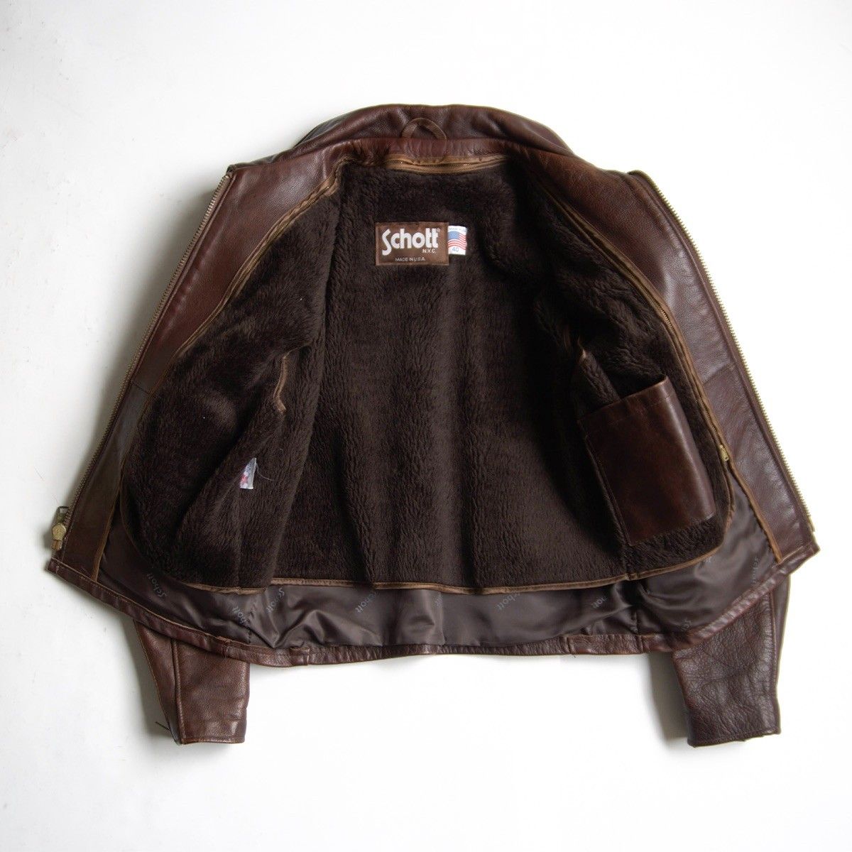Schott size40 シングルライダース G-1 ダークブラウン 美品 Schott