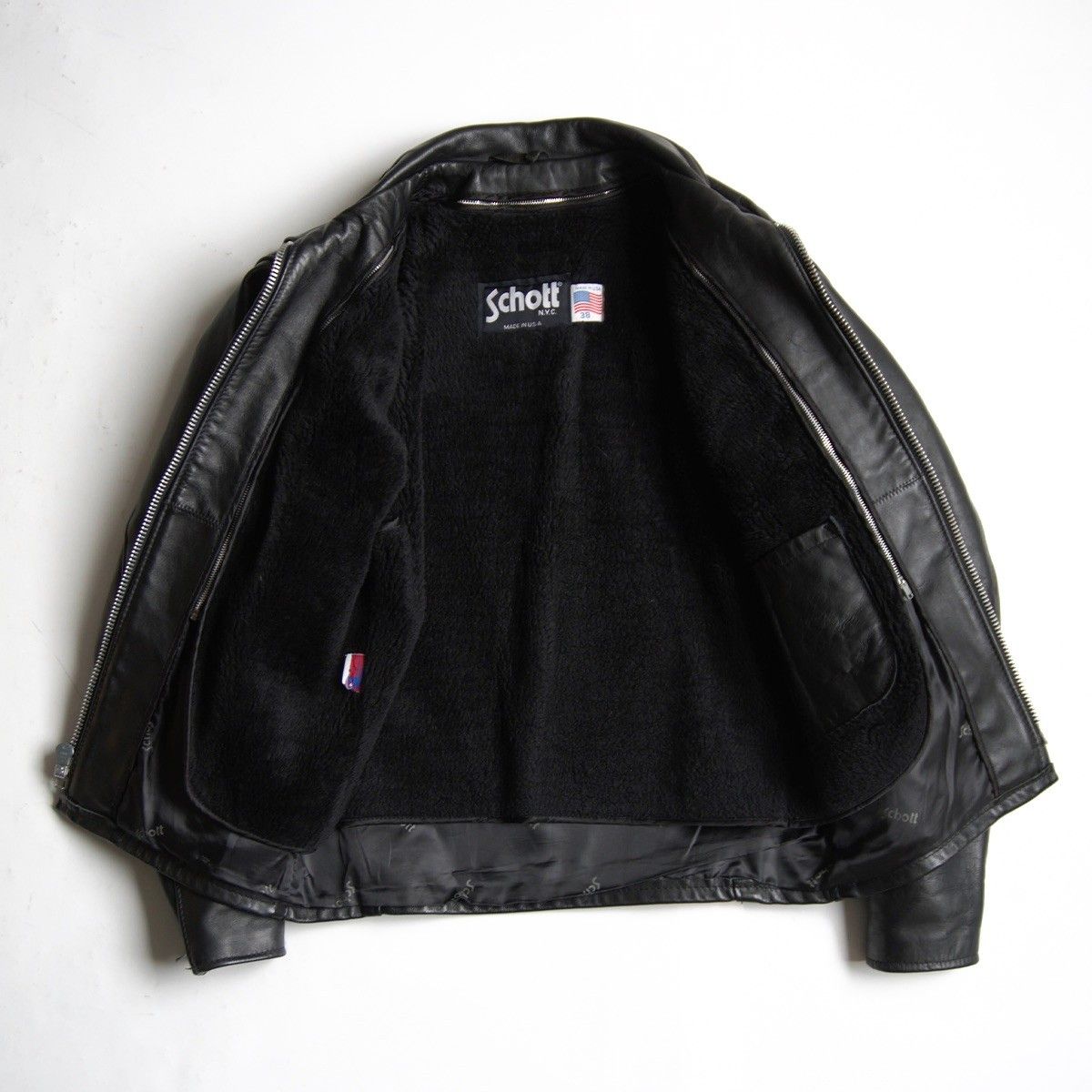 美品】SCHOTT【652/シングルライダースジャケット】38 ボアライナー