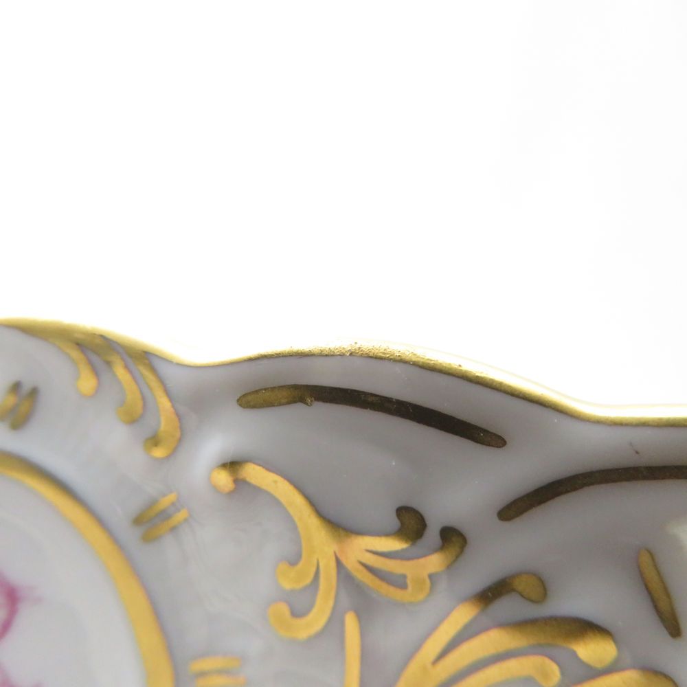 美品 MEISSEN マイセン インドの華 リッチピンク 54907 オーバル