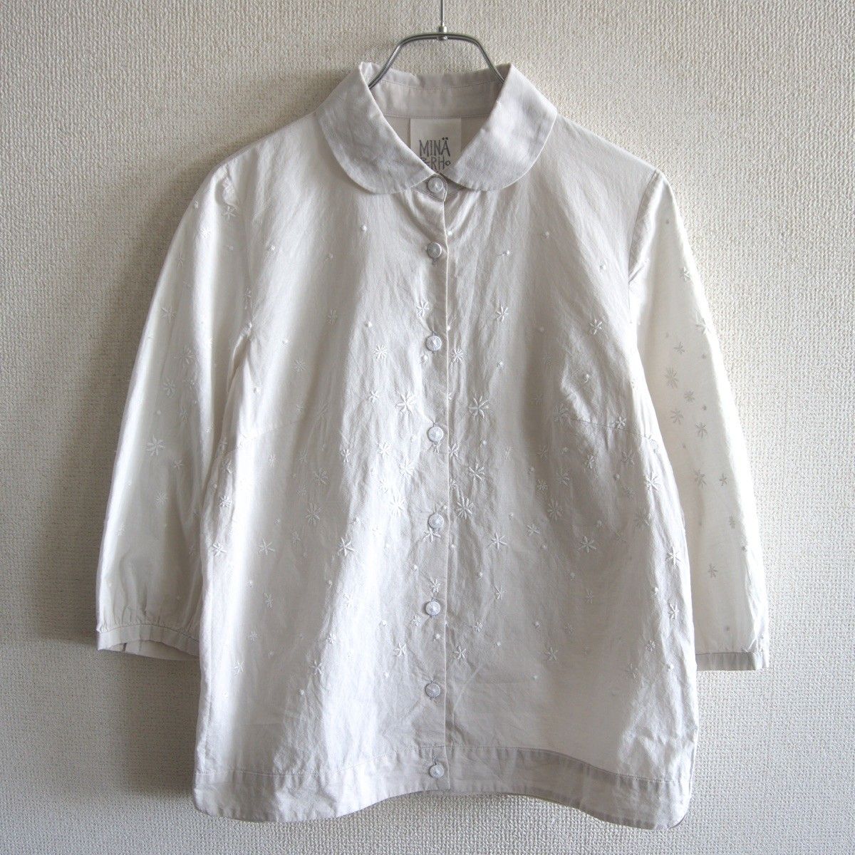 【美品】mina perhonen LAUNDRY【hoshi hana ブラウス】38 ミナペルホネン 26040164 美品】mina perhonen LAUNDRY【hoshi hana ブラウス】38 ミナ