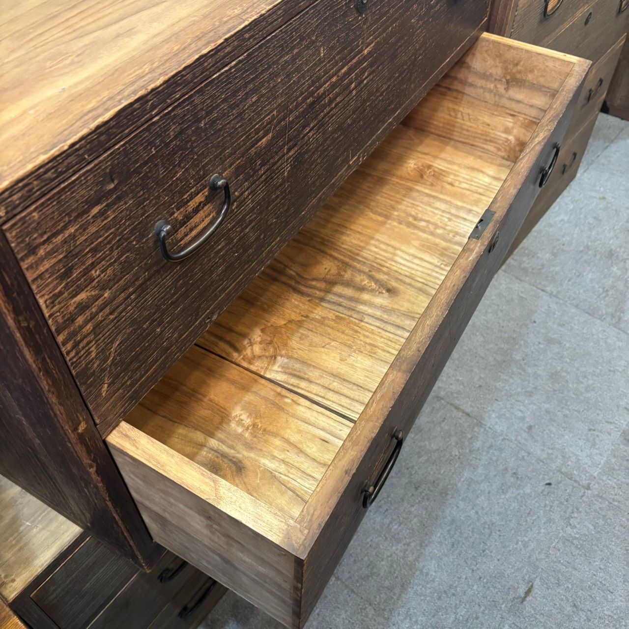 444 桐タンス 昭和初期 時代箪笥 木製収納箱 引き出し 古家具
