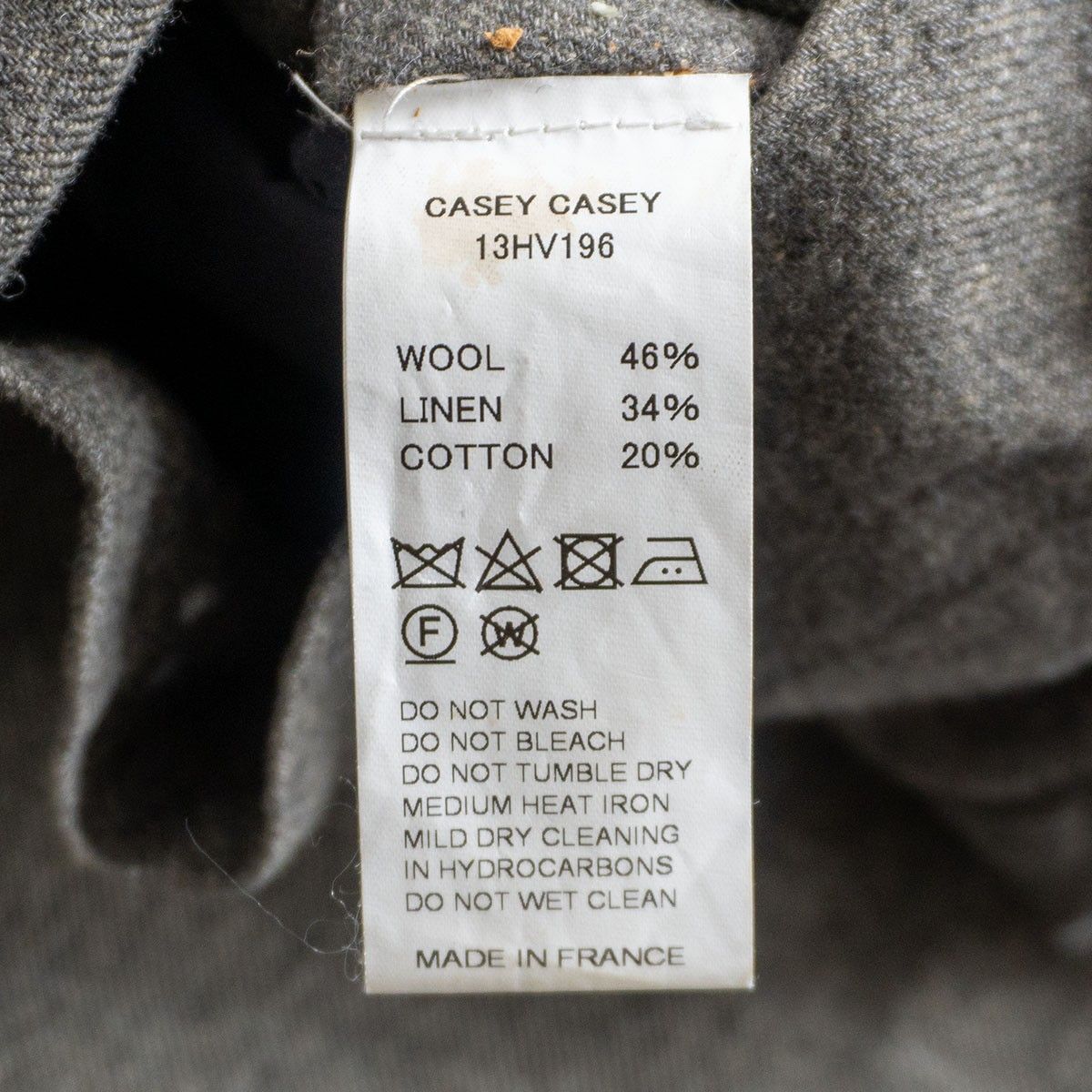 美品】 CASEY CASEY 【SANDERS JACKET】S ウールリネン ジャケット