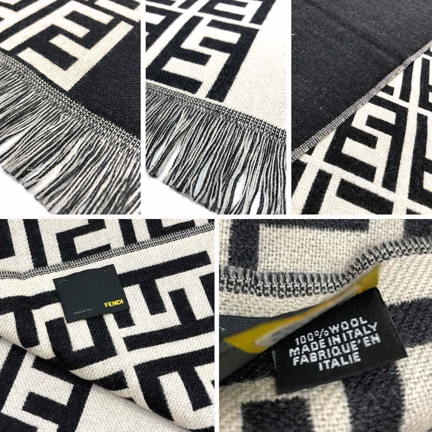 【極美品】FENDI│フェンディ　ズッカ柄　ショール　マフラー　ひざ掛け FENDI（フェンディ） ズッカ FF ロゴ マフラー ストール ショール
