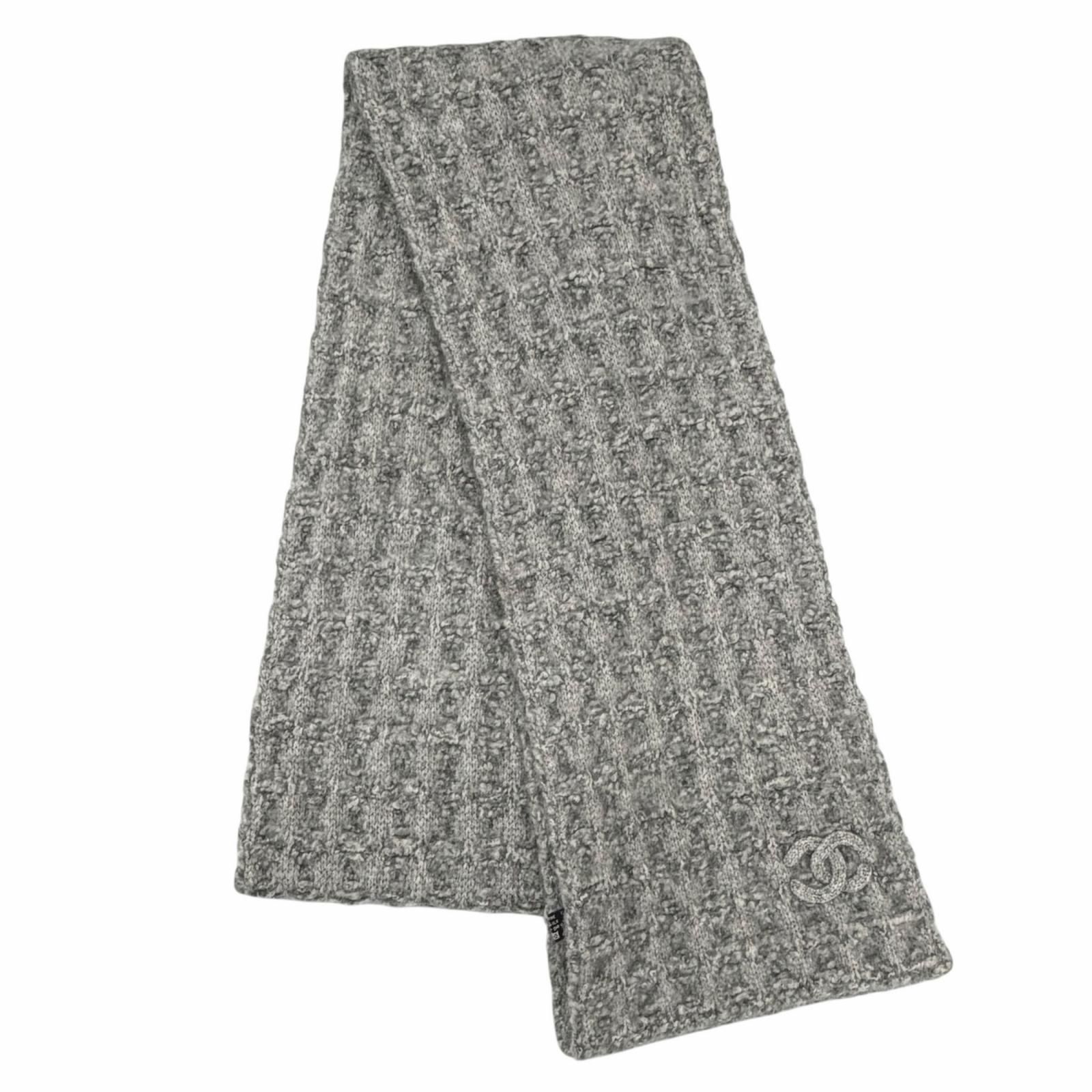 美品◇CHANEL シャネル 17B カシミヤ シルク ココマーク装飾付き 