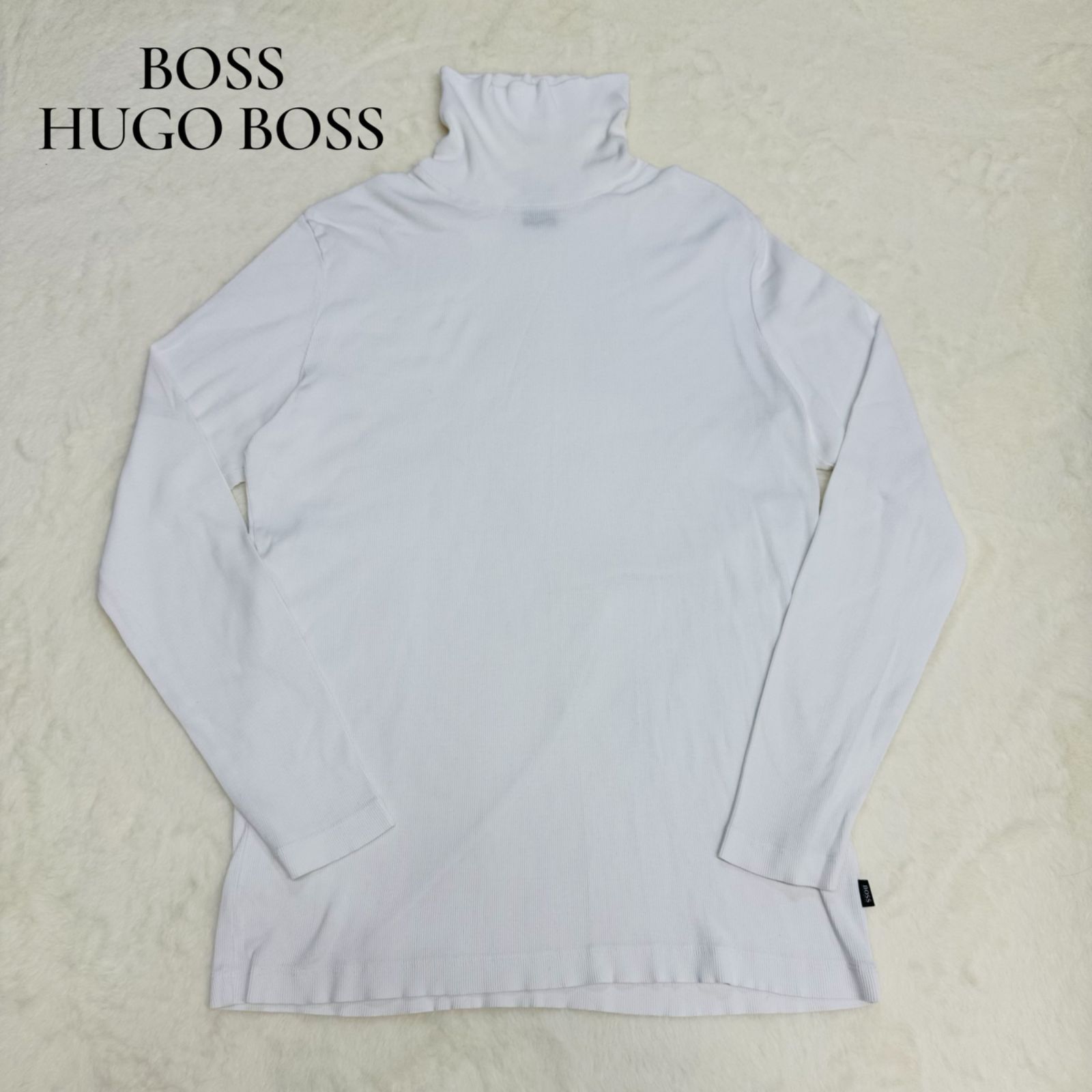 HUGO BOSS ヒューゴボス ロールネック コットンニット セーター 白 