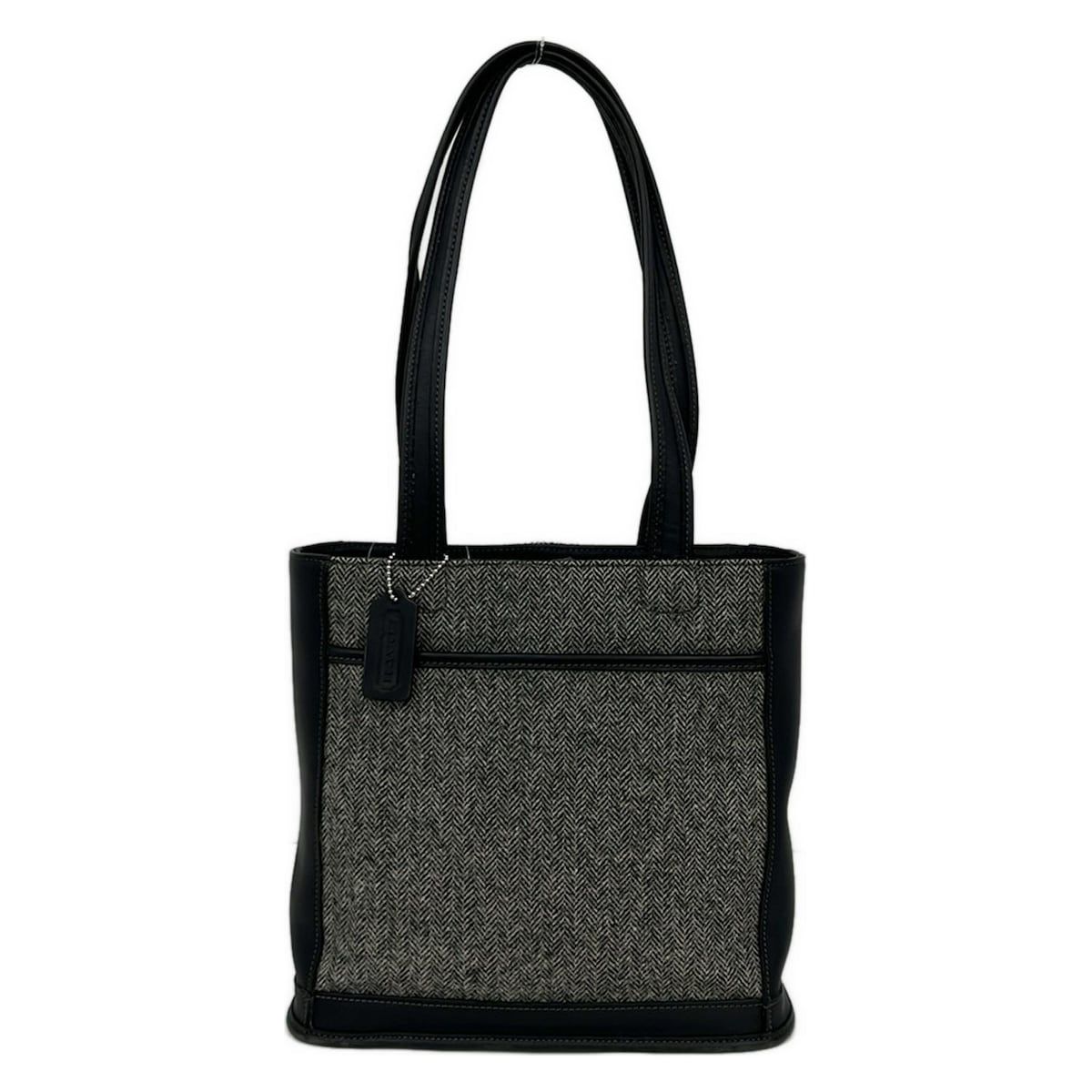 COACH(コーチ) トートバッグ美品 - 6127 ベージュ×黒 ヘリンボーン 