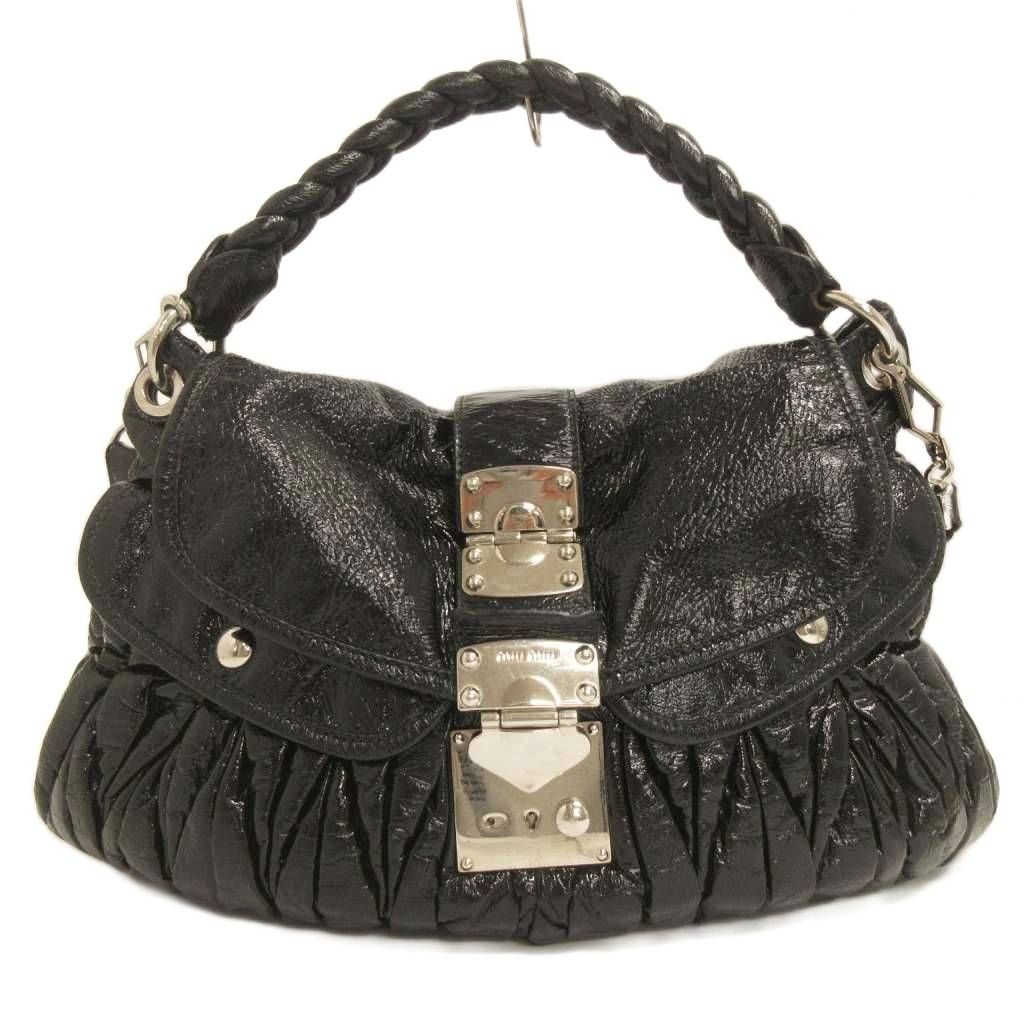 ミュウミュウ ハンドバッグ ブラック MIUMIU Matelassé キルティング