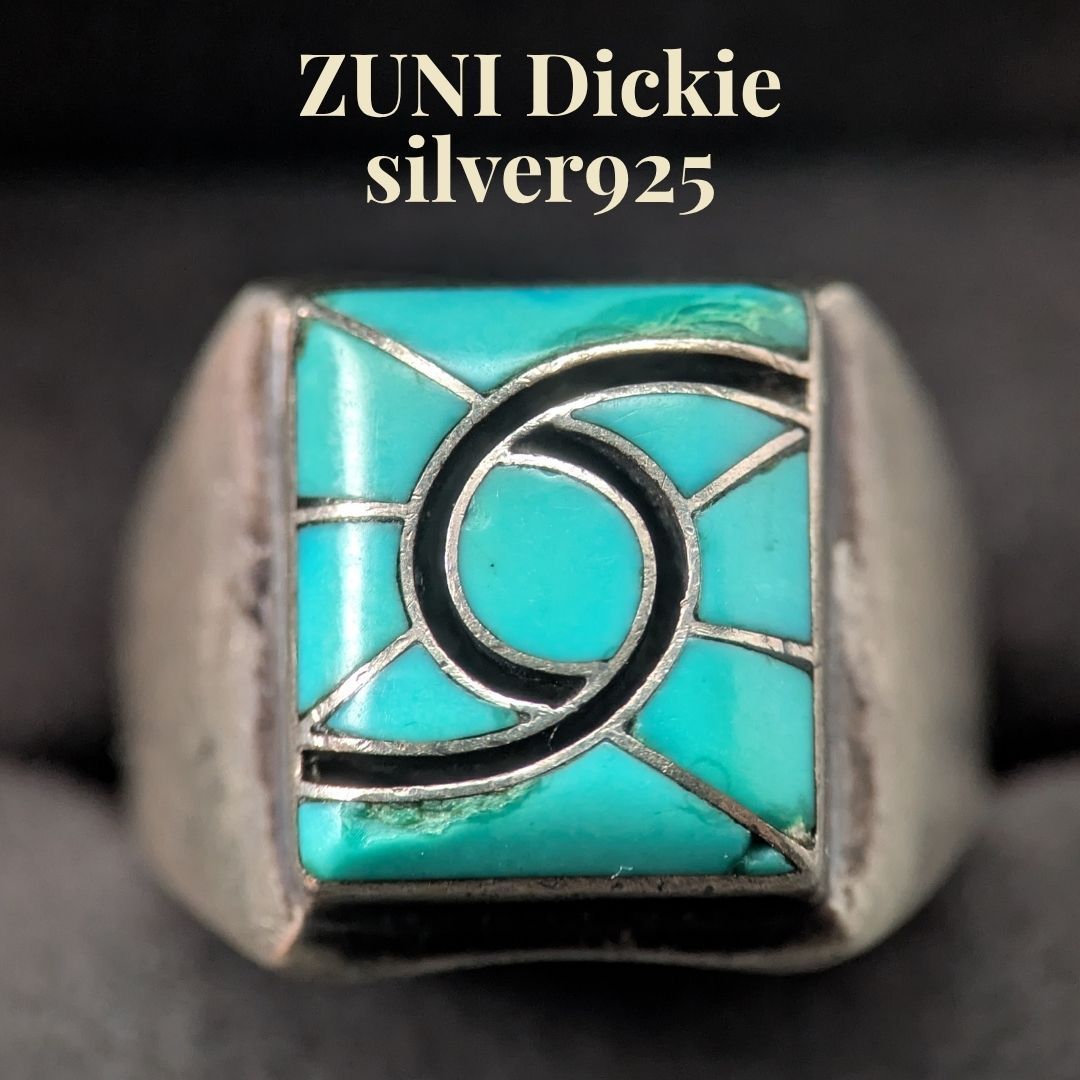 ズニ族 Dickie ターコイズ リング 23号 スターリングシルバー925