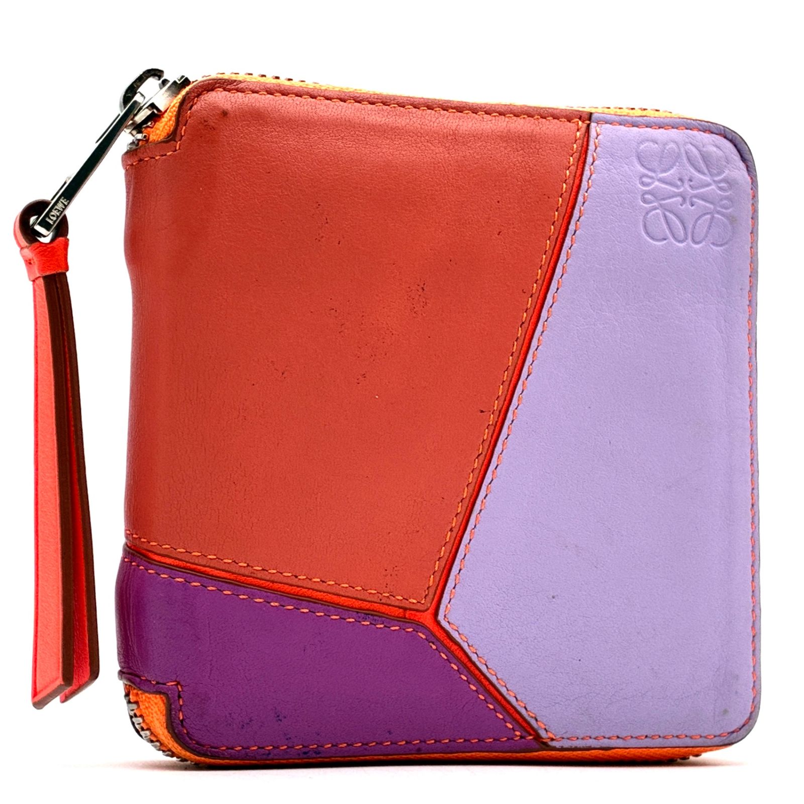 美品 ロエベ パズルステッチ 長財布 レザー ラウンドジップ 紺色 LOEWE ラウンドファスナー長財布 パズル レザー ジップアラウンド