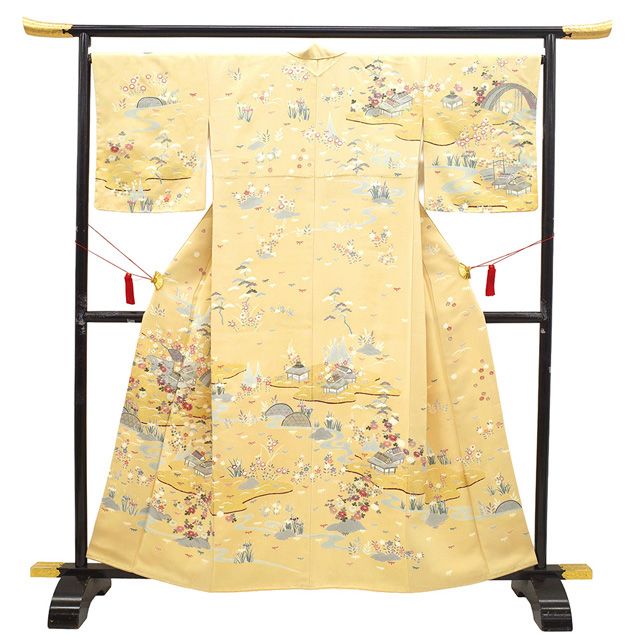 新古品】 訪問着 着物 手描き友禅 未使用 フォーマル 正絹 袷 本加工