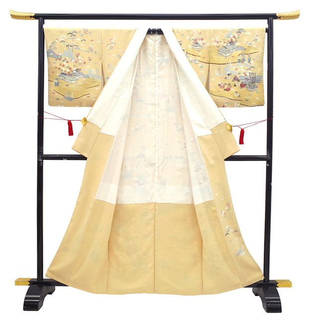 新古品】 訪問着 着物 手描き友禅 未使用 フォーマル 正絹 袷 本加工