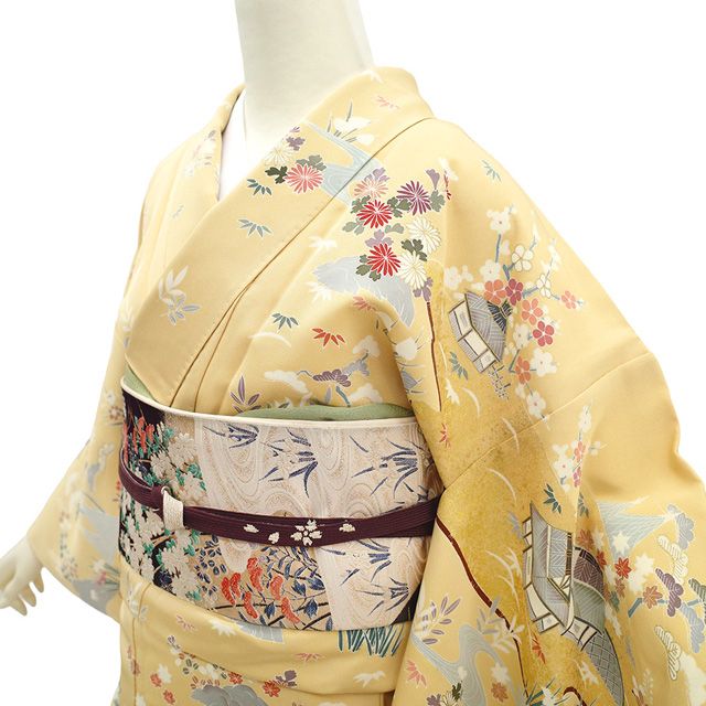 新古品】 訪問着 着物 手描き友禅 未使用 フォーマル 正絹 袷 本加工