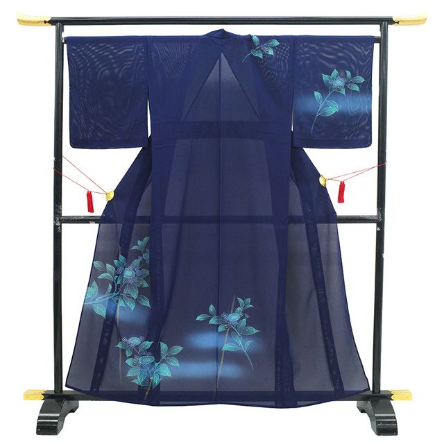 新古品】 夏物 訪問着 単衣 着物 未使用 絽 正絹 手染め 金彩加工 
