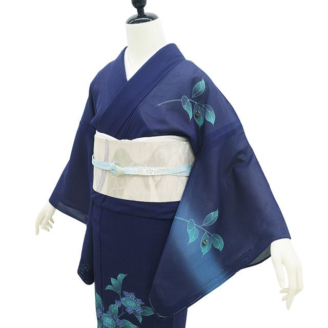 新古品】 夏物 訪問着 単衣 着物 未使用 絽 正絹 手染め 金彩加工