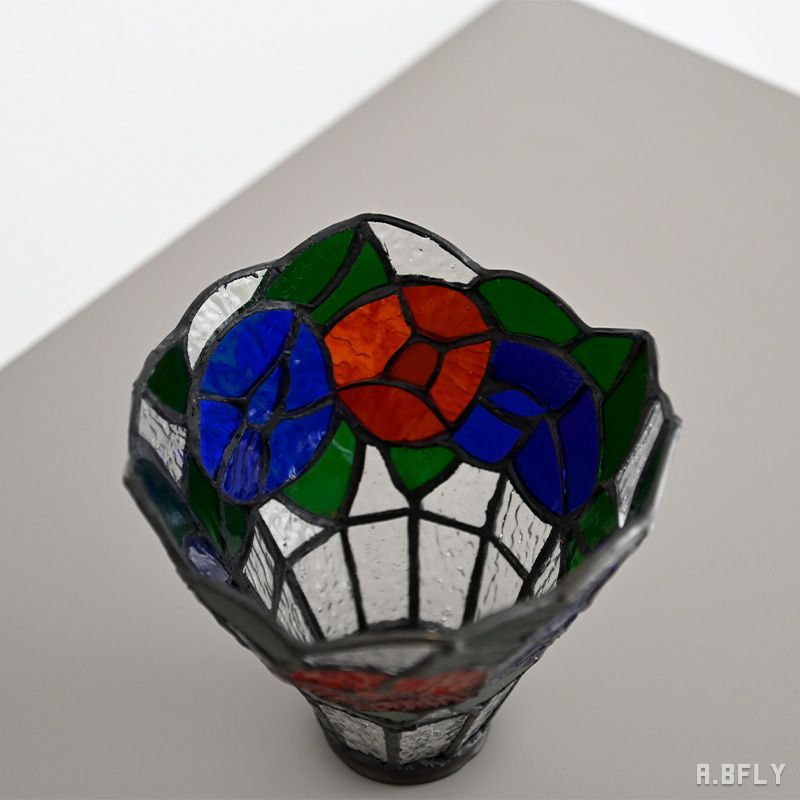 ステンドグラス ランプシェード 花柄 ベル型 ペンダントライト用