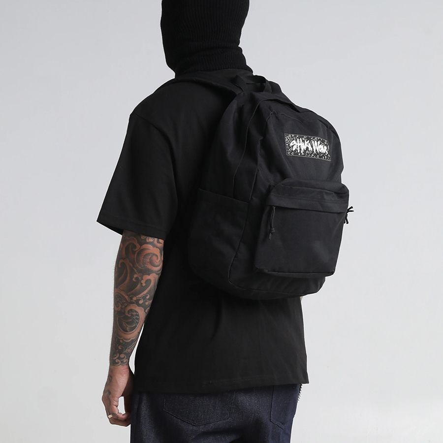 SHAKA WEAR PAISLEY BOX LOGO BACKPACK【BLACK×BLACK/BLACK×NAVY 
