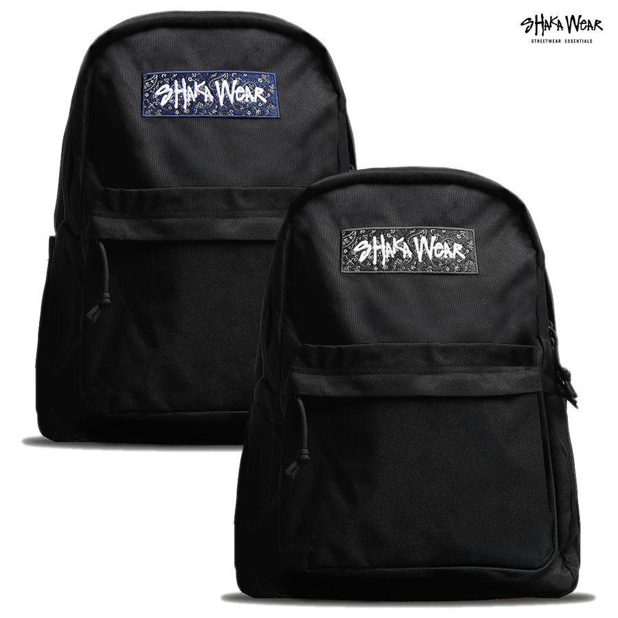 SHAKA WEAR PAISLEY BOX LOGO BACKPACK【BLACK×BLACK/BLACK×NAVY 
