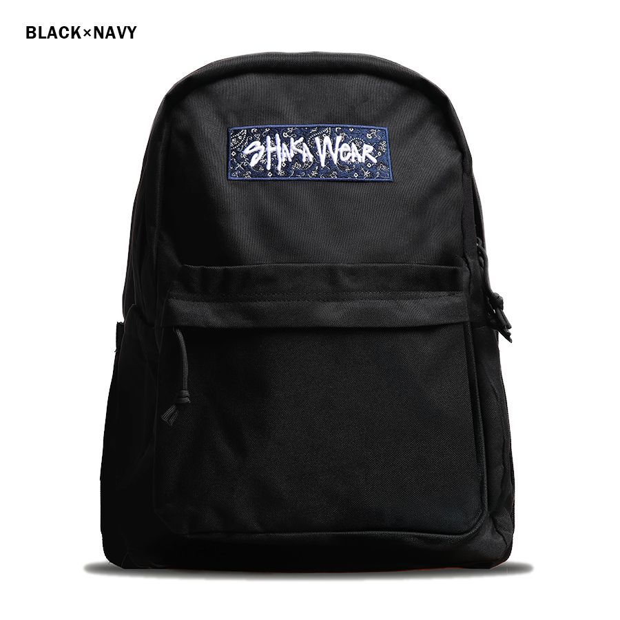 SHAKA WEAR PAISLEY BOX LOGO BACKPACK【BLACK×BLACK/BLACK×NAVY 