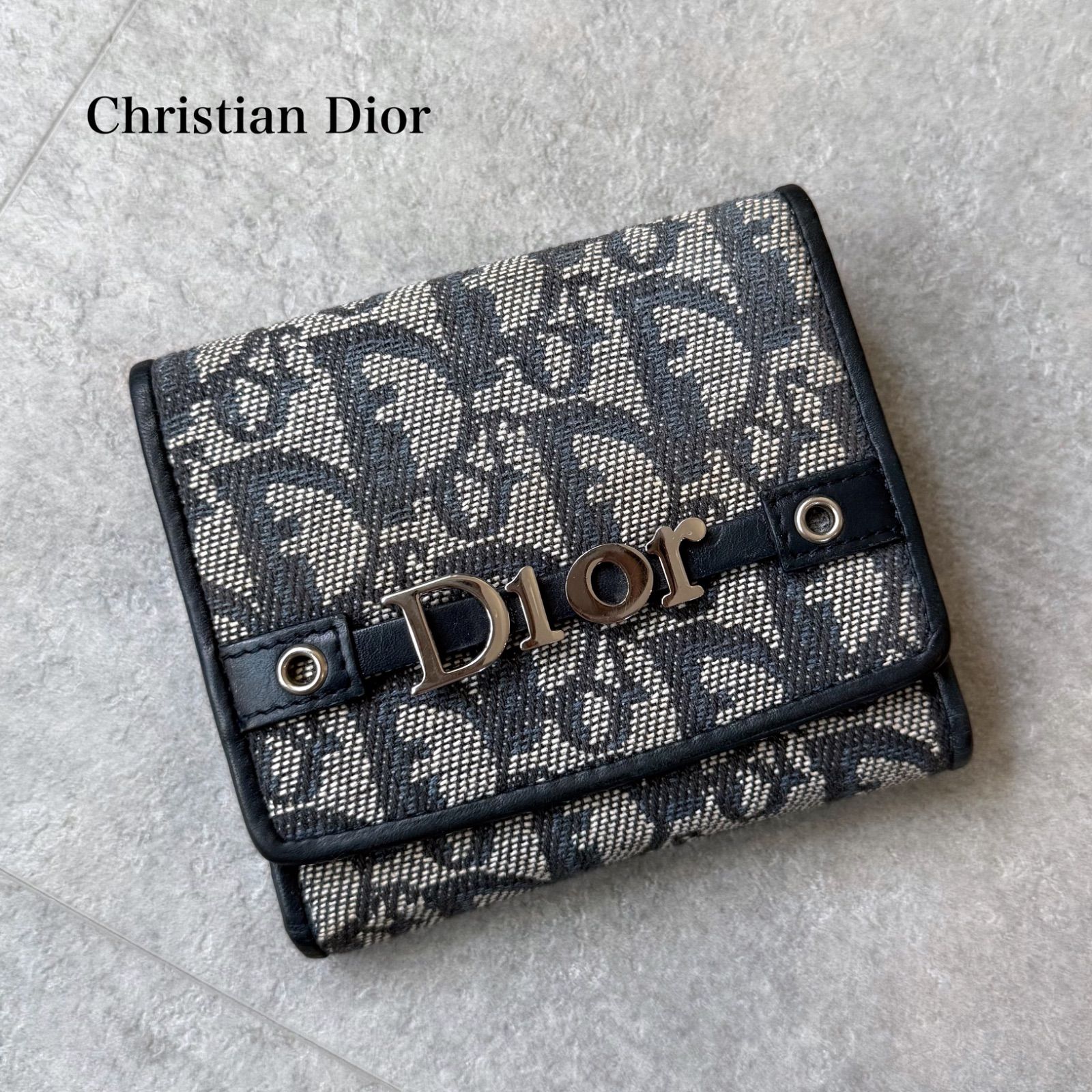 Christian Dior クリスチャンディオール トロッター ロゴ 二つ折り財布 