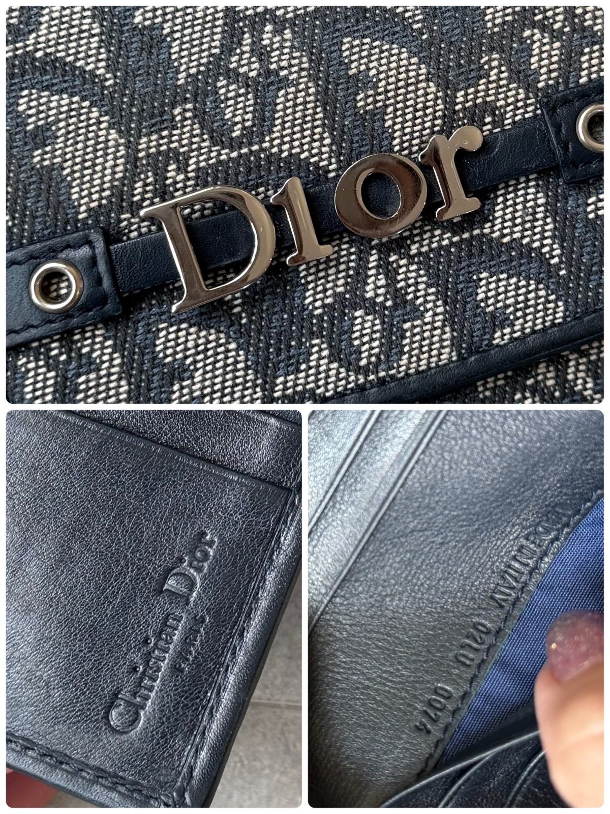 Christian Dior クリスチャンディオール トロッター ロゴ 二つ折り財布 