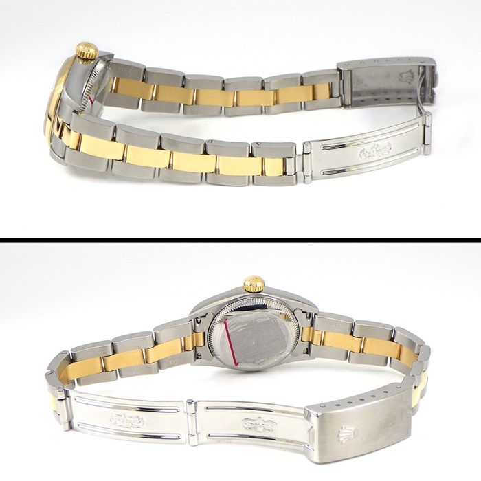 ロレックス Rolex 腕時計 オイスターパーペチュアル 76183 夜光インデックス 夜光針 シルバー文字盤 K18YG SS 自動巻き 【中古】 ROLEX - ロレックス Rolex 腕時計 オイスターパーペチュアル 76183