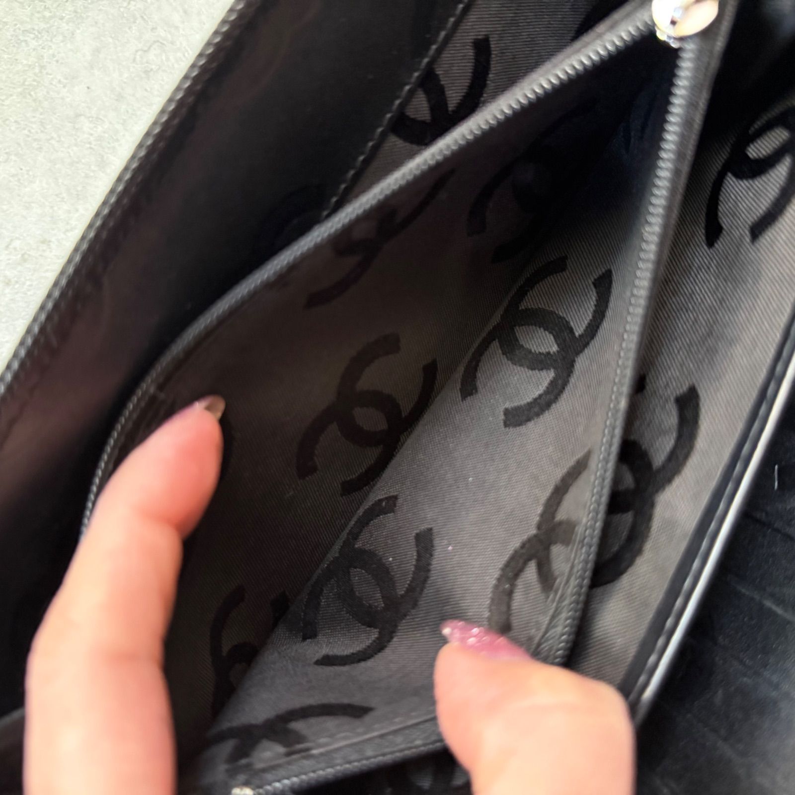 CHANEL シャネル カンボンライン ココマーク ラウンドファスナー長財布 