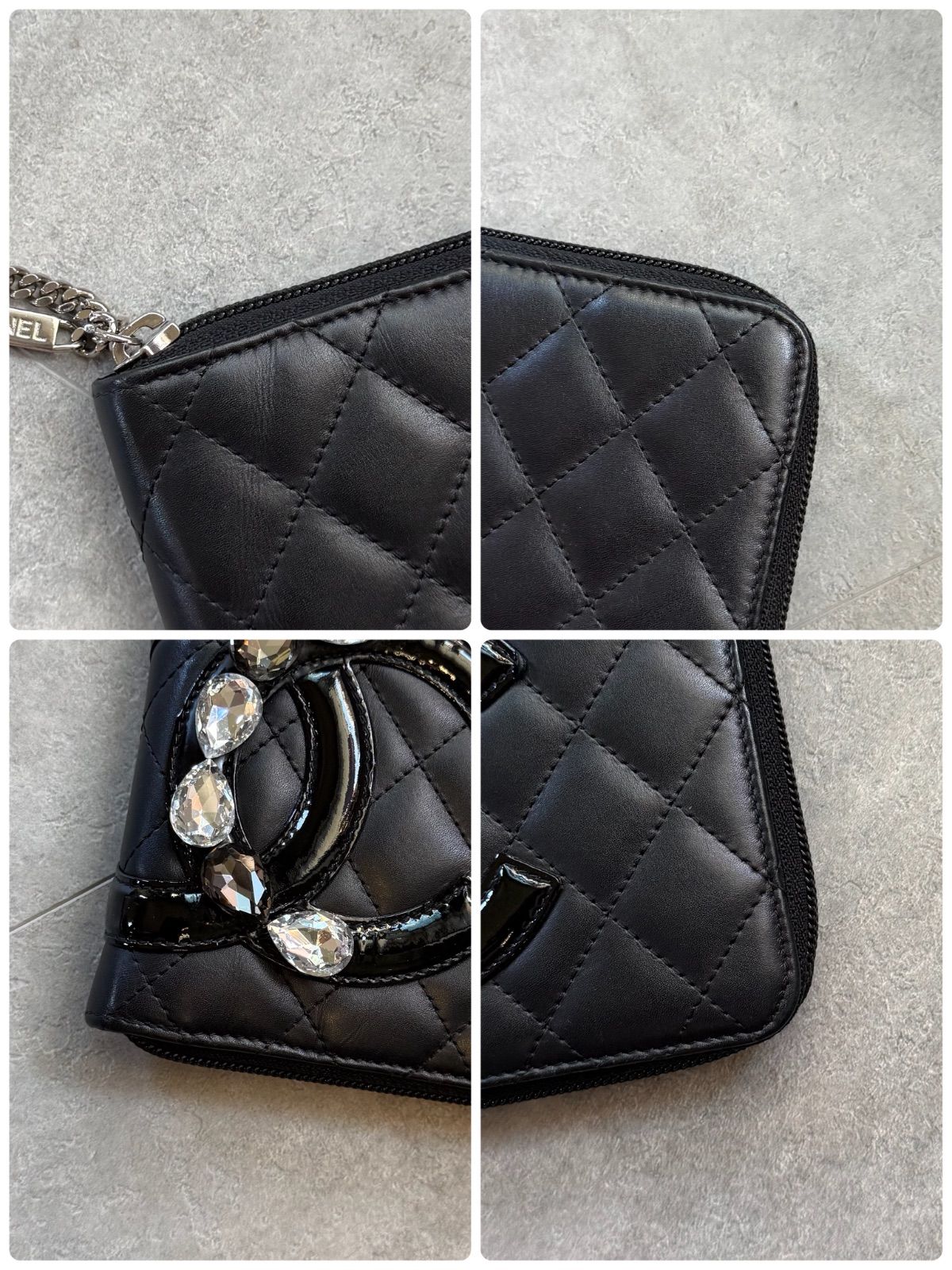 CHANEL シャネル カンボンライン ココマーク ラウンドファスナー長財布 