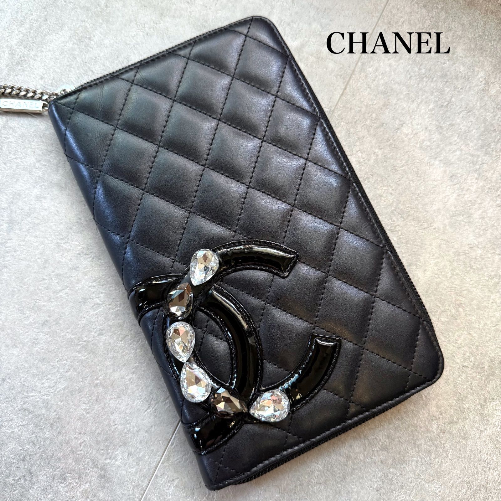 CHANEL シャネル カンボンライン ココマーク ラウンドファスナー長財布 