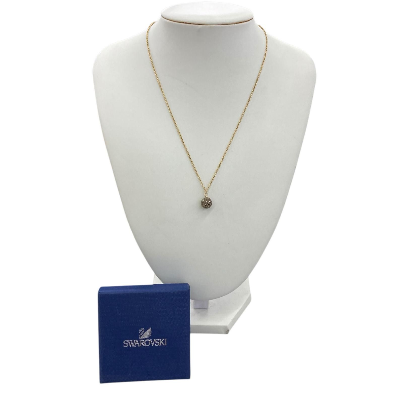 186001 SWAROVSKI スワロフスキー パヴェ ボール ネックレス ゴールド 