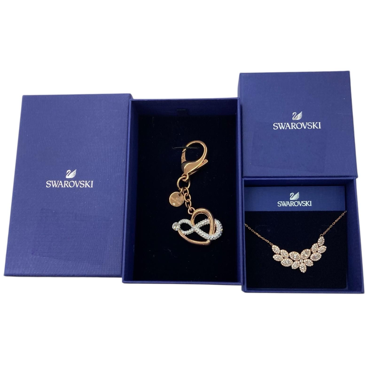 186000 SWAROVSKI スワロフスキー リーフ ネックレス キーホルダー 