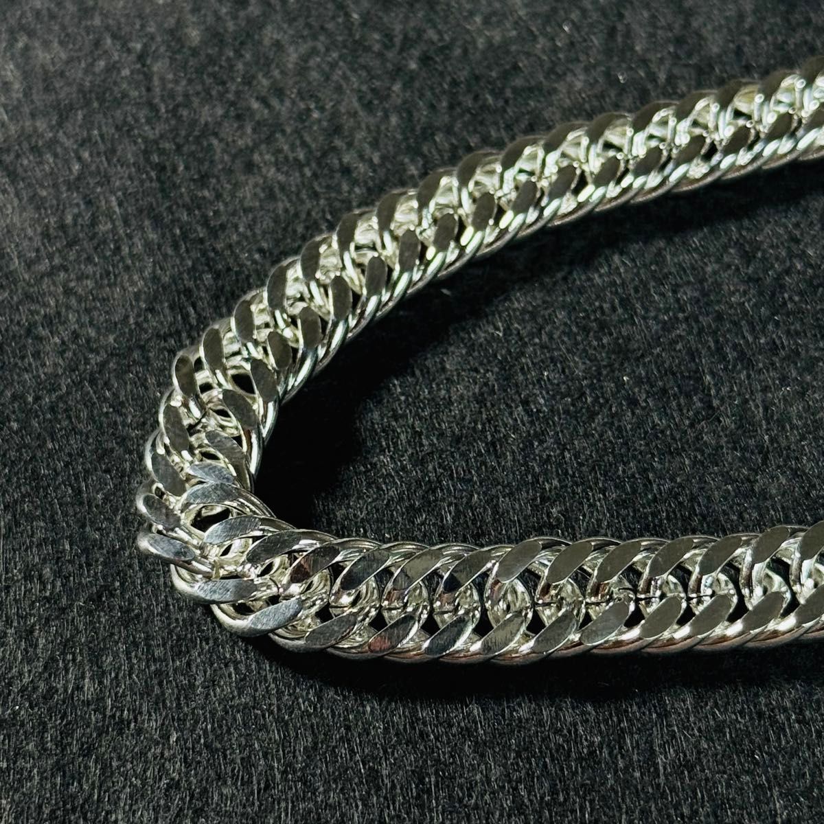シルバー925 Plated SILVER ダブル 喜平チェーン ブレスレット 