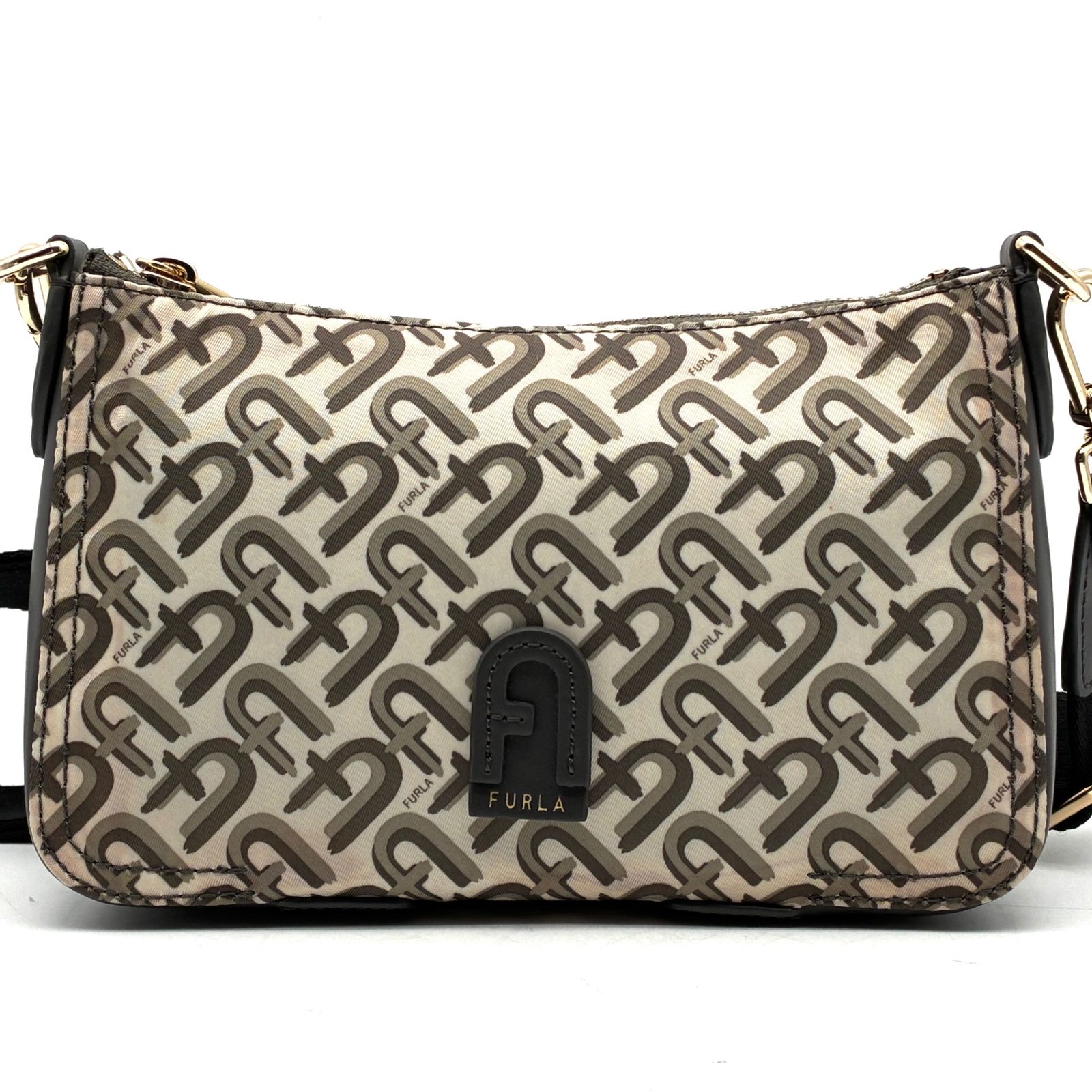 極美品 FURLA フルラ アテナ ATENA ショルダーバッグ アーチロゴ