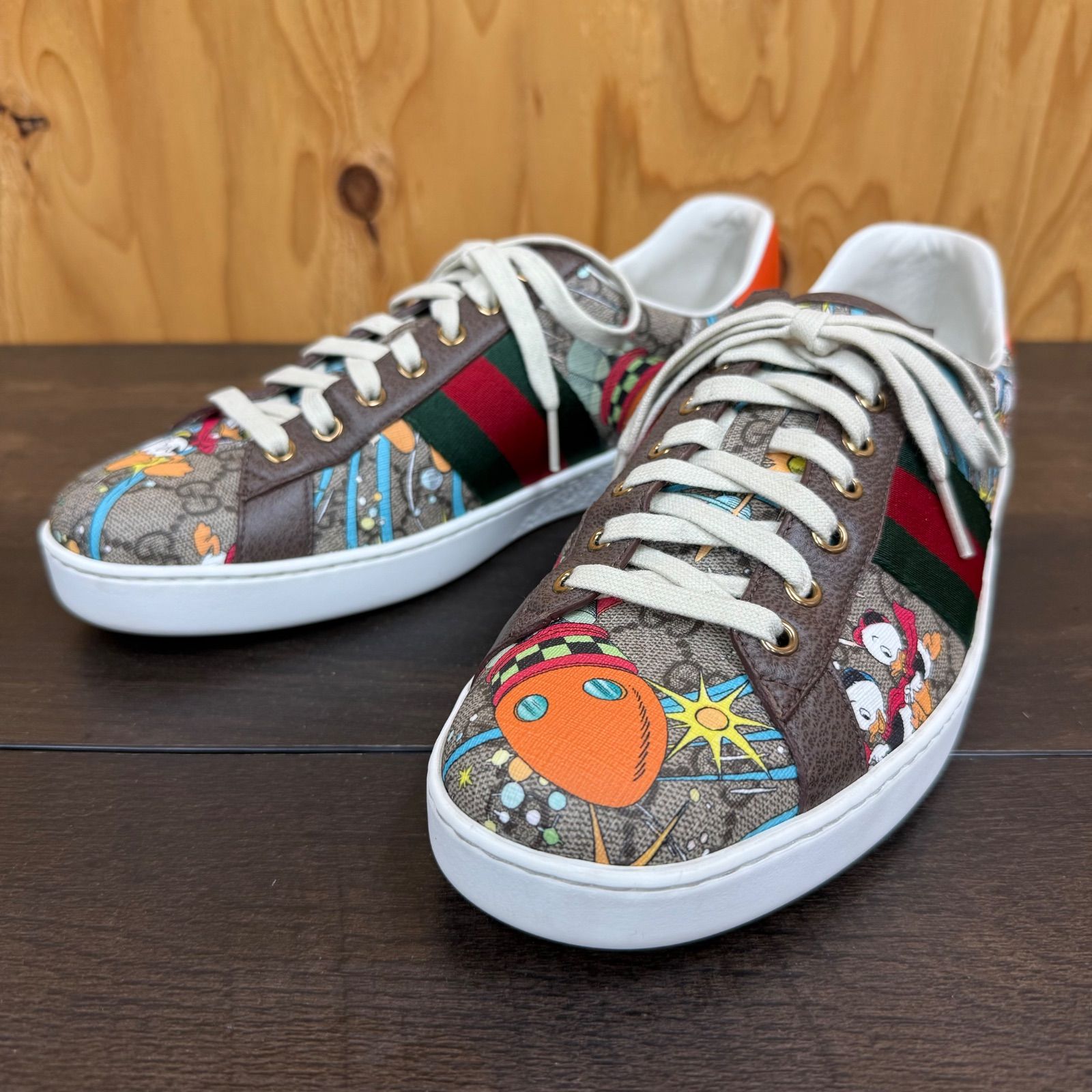 店舗販売併用】美品 GUCCI × Disney ミッキー GGキャンバス エース 