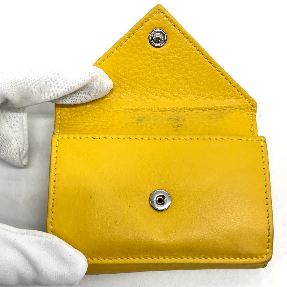 【倉吉店】 中古 BALENCIAGA | バレンシアガ 三つ折り財布 PAPER ZA MINI WALLET ミニウォレット 391446 イエロー 【125】 BALENCIAGA - 【倉吉店】 中古 BALENCIAGA | バレンシアガ 三つ折り