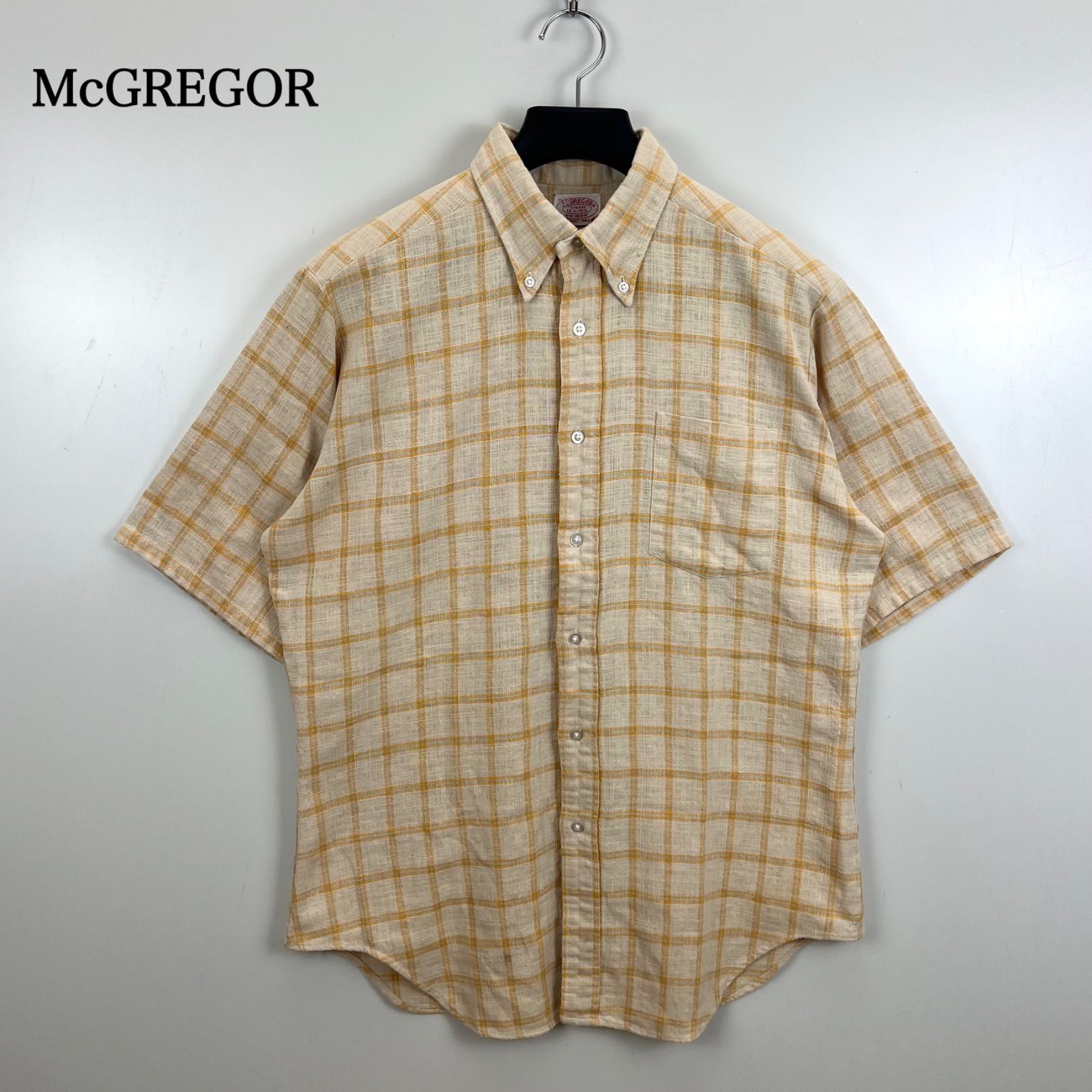 McGREGOR 70s vintage plaid S/S BD shirts L マクレガー ヴィンテージ 