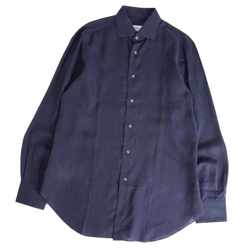 美品 ブリオーニ Brioni シャツ ロングスリーブ 長袖 リネン トップス 
