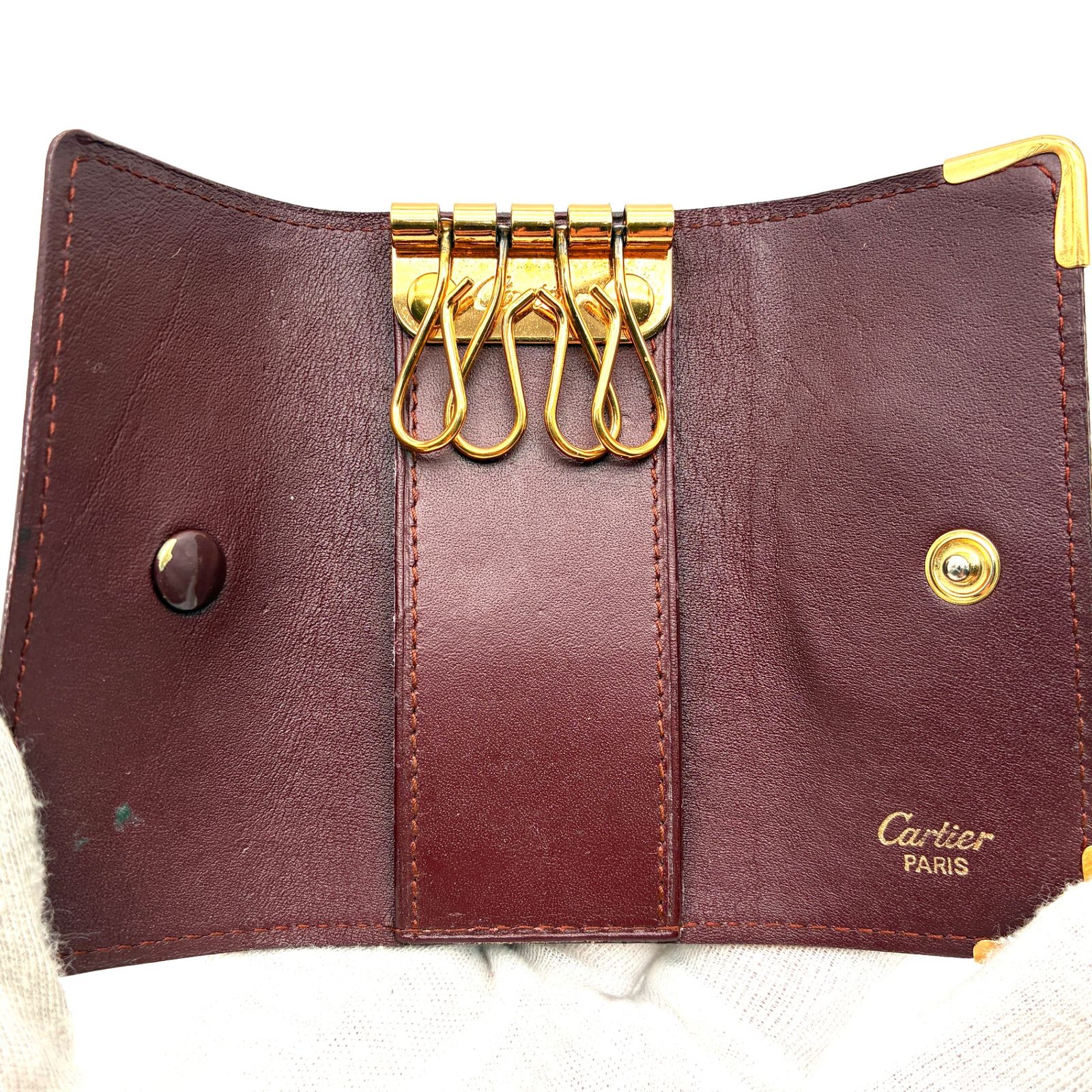美品 Cartier カルティエ マストライン 4連 キーケース カーフレザー
