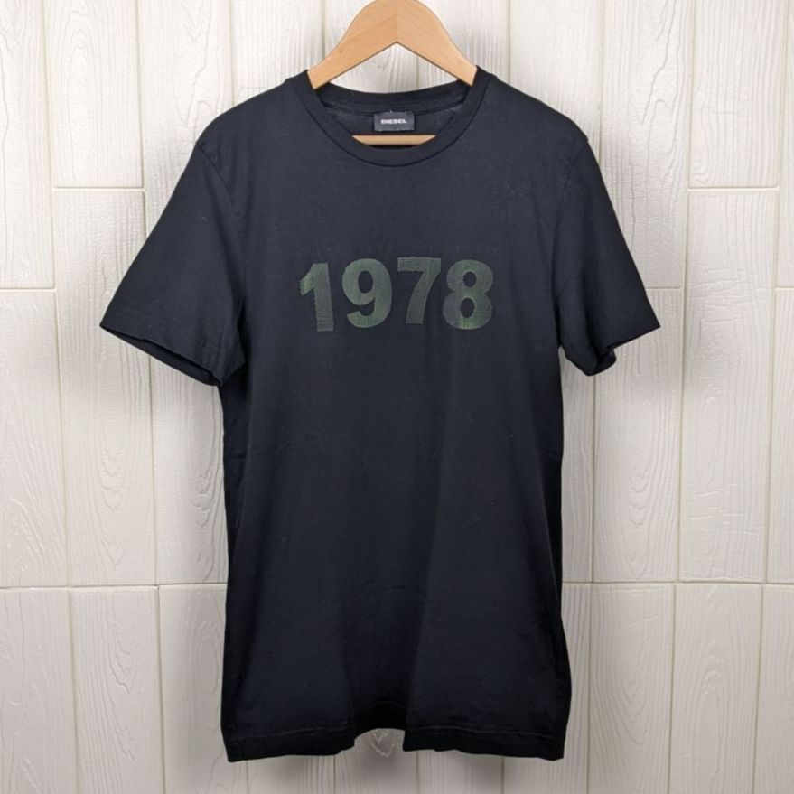ディーゼル DIESEL Tシャツ 1978 ロゴプリント ブラック メンズ S 